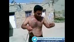 کندن پوست خوردن مار سمی زنده توسط پسر جوان ایرانی