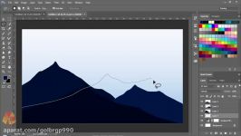 Photoshop Tutorial  flat landscape #1