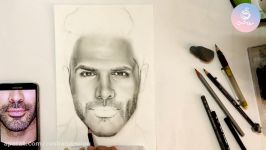 نقاشی چهره سیروان خسروی مداد طراحی