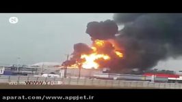 انفجار آتش سوزی در پالایشگاه نفت حیفا + فیلم