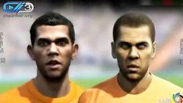 مقایسه چهره بازیکنان بارسلونا در بازی فوتبال PES FIFA
