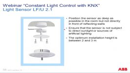 2014 09  Webinar about Constant Light Control with ABB i bus KNX