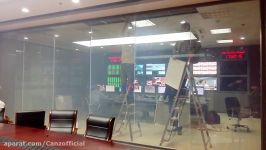 switchable film glass for TV monitoring room