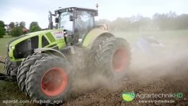 ویدیویی زیبا شخم تراکتور Claas گاوآهن 12 خیش