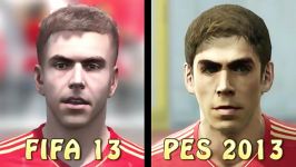 مقایسه چهره بازیکنان بایرن مونیخ در FIFA 13 PES13