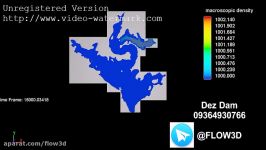 شبیه سازی جریان غلیظ در مخزن سد دز FLOW3D