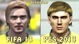 مقایسه چهره بازیکنان بروسیا دورتموند در FIFA 13 PES13