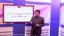 محاسبه نیروی وارد بر بار در بین صفحات خازن