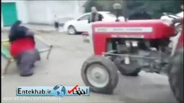 فیلم زورآزمایی مرد غول پیکر پاکستانی تراکتور