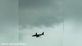 نجات معجزه آسای هواپیمای روسی پس اصابت مستقیم صاعقه
