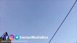 لحظه تیراندازی شلیک ممتد ضدهوایی ارتش در محدوده خیابان انقلاب تهران به سوی یک کوادکوپتر