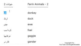 Animals names in Persian part 2 Persian For Beginners