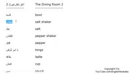 Dining Room vocabulary in Persian part 2 Persian For Beginners