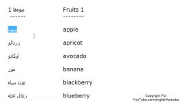 Fruits names in Persian part 1 Persian For Beginners