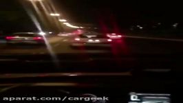 تصادف بنز کروک در حین لایی کشیدن در خیابان های تهران