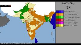 نقشه هند پس استعمار ۱۹۴۷ ۲۰۱۷