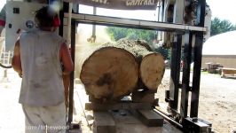 Sawing wide slabs from a 20000 lb log