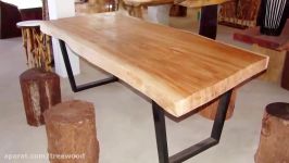 Natural Wood Slab Dining Table for Your Home  black wooden coffee table