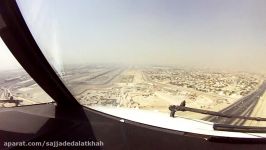 Dubai Approach and Landing. Cockpit View.