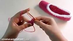 Crochet Ladies Sleeper .روفرشی یا پاپوش زنانه قلاب