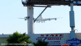 Must See Korean Air A380 800 VERY HARD Landing LAX Airport