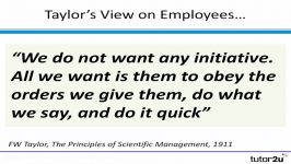 Motivation Theory Taylor Scientific Management