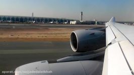 Lufthansa A340 600 Epic Engine View Takeoff from Dubai International Airport
