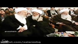 دو مرجع عالیقدر درکنارهم مشغول گفتگوشب ولادت امام عسگری