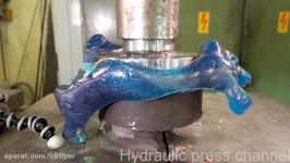 Crushing gummy bears with hydraulic press