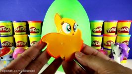 GIANT APPLEJACK Surprise Egg Play Doh  My Little Pony Toys Fashems Dog Tag Frozen