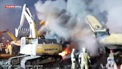 تلاش آتش نشانان در روز ششم حادثه پلاسکو