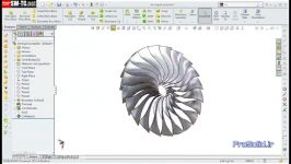 دموی آموزش رایگان طراحی پره توربین موتور جت سالیدورک