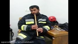 ‫نی نوازی آتشنشان محمودآبادی در سوگ قهرمانان پلاسكو‬ 