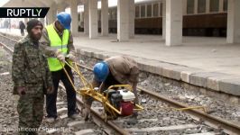 Syrians seen smiling and excited as train travels through Aleppo for first time in over four years