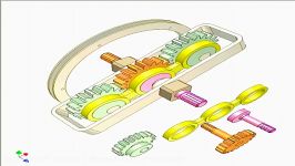 Car differential with gear and parallelogram mechanism