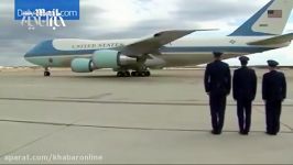 گاف ترامپ هنگام سوار شدن هواپیمای اختصاصی