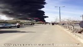 آتش سوزی در شهرک شکوهیه قم در یک کارخانه میعاتاات نفتی