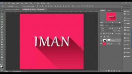 آموزش متن سایه بلند در فتوشاپ