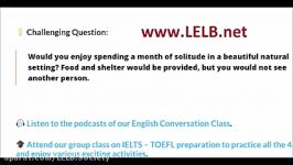 An English Conversation Class on Solitude  LELB Society