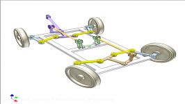 Mechanism for steering a 4 wheel trailer with small turning radius 3