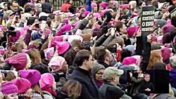 صدای اعتراض هالیوود علیه ترامپ مدونا در راهپیمایی زنان