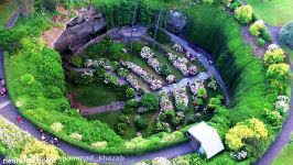 Skyview of Umpherston Sinkhole in Mount Gambier South Australia