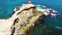 Drone view of the Obelisk in Robe City South Australia