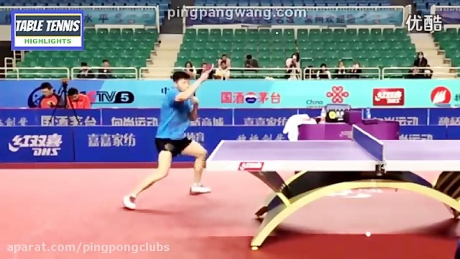 آموزش پینگ پنگ در تمرین تاپ اسپین مالونگ در سوپرلیگ چین
