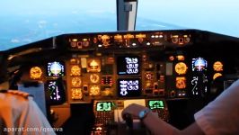 Cockpit View Boeing 767 Landing at Rome Fiumicino Airport