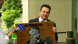 Trump’s smug face sums it up’ Australian senator unveils Trump doormat