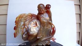 Chinese Agate Stone Carved Old Man Figure ss457