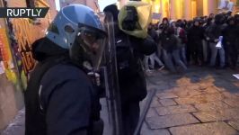 Italian students clash with police in protest over library turnstiles at University of Bologna