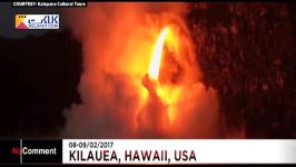 سرازیر شدن عجیب آتش مانند شلنگ آب در جزایر هاوایی