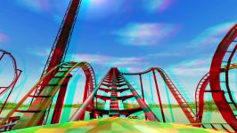 3D  Roller Coaster Tycoon 3  Stereo 3D anaglyph Test Red Cyan Glasses Video 2